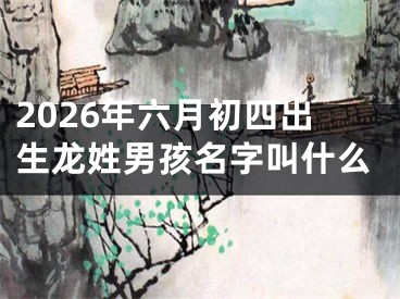 2026年六月初四出生龙姓男孩名字叫什么