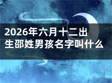 2026年六月十二出生邵姓男孩名字叫什么