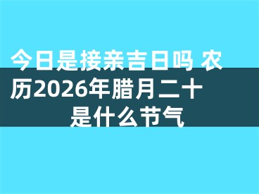 今日是接亲吉日吗 农历2026年腊月二十是什么节气