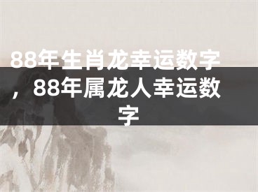 88年生肖龙幸运数字，88年属龙人幸运数字