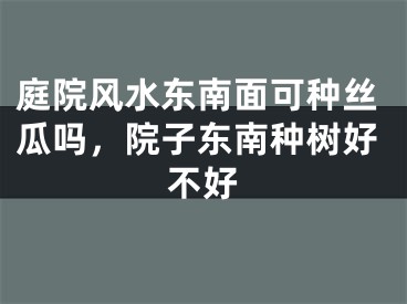 庭院风水东南面可种丝瓜吗，院子东南种树好不好