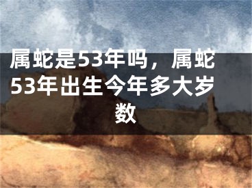 属蛇是53年吗，属蛇53年出生今年多大岁数