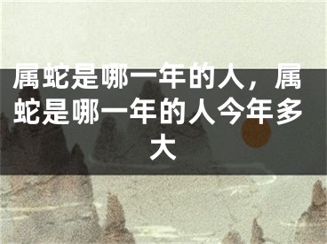 属蛇是哪一年的人，属蛇是哪一年的人今年多大