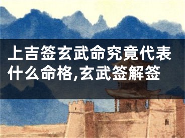 上吉签玄武命究竟代表什么命格,玄武签解签