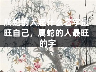 属蛇的人起什么名字最旺自己,属蛇的人最旺的字