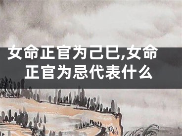 女命正官为己巳,女命正官为忌代表什么