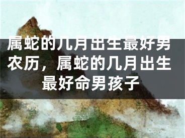 属蛇的几月出生最好男农历，属蛇的几月出生最好命男孩子