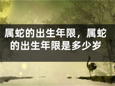 属蛇的出生年限，属蛇的出生年限是多少岁