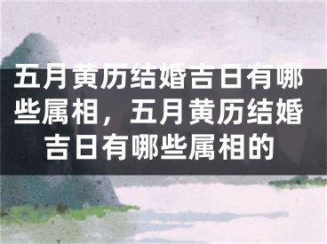 五月黄历结婚吉日有哪些属相，五月黄历结婚吉日有哪些属相的