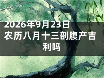 2026年9月23日农历八月十三剖腹产吉利吗