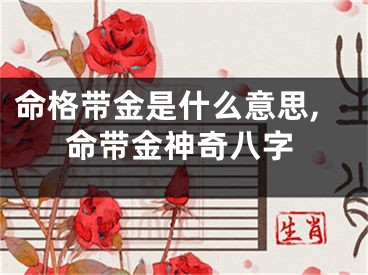 命格带金是什么意思,命带金神奇八字