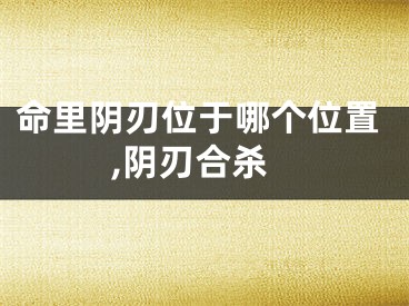 命里阴刃位于哪个位置,阴刃合杀