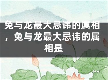 兔与龙最大忌讳的属相，兔与龙最大忌讳的属相是