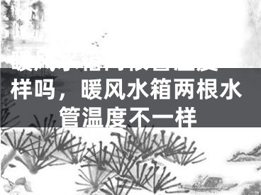 暖风水箱两根管温度一样吗，暖风水箱两根水管温度不一样