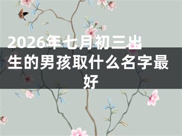 2026年七月初三出生的男孩取什么名字最好
