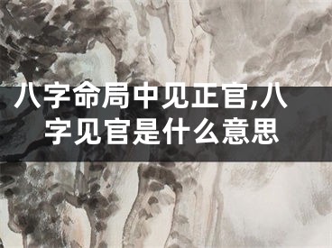 八字命局中见正官,八字见官是什么意思