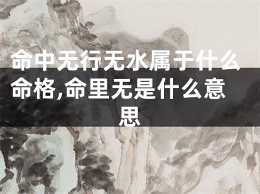 命中无行无水属于什么命格,命里无是什么意思