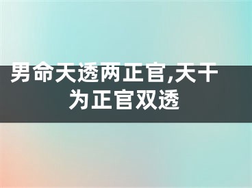 男命天透两正官,天干为正官双透