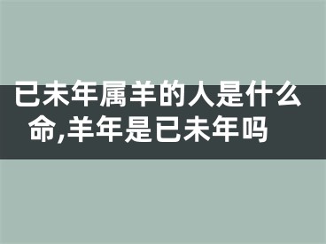 已未年属羊的人是什么命,羊年是已未年吗