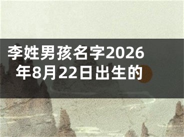 李姓男孩名字2026年8月22日出生的