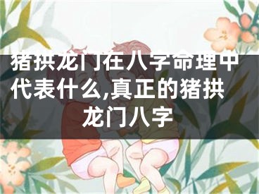 猪拱龙门在八字命理中代表什么,真正的猪拱龙门八字