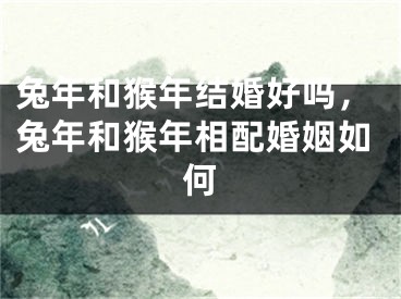 兔年和猴年结婚好吗，兔年和猴年相配婚姻如何