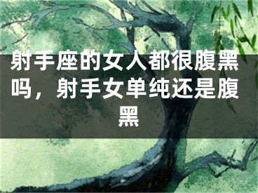 射手座的女人都很腹黑吗，射手女单纯还是腹黑