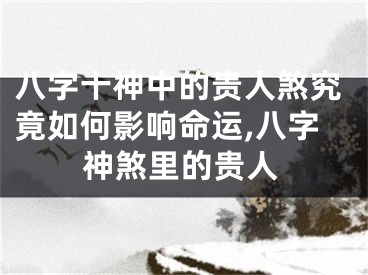 八字十神中的贵人煞究竟如何影响命运,八字神煞里的贵人