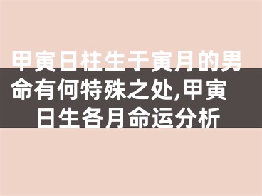 甲寅日柱生于寅月的男命有何特殊之处,甲寅日生各月命运分析
