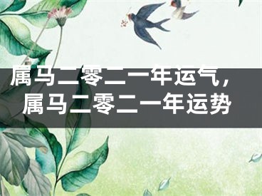 属马二零二一年运气，属马二零二一年运势