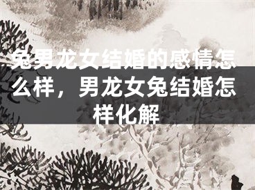 兔男龙女结婚的感情怎么样，男龙女兔结婚怎样化解