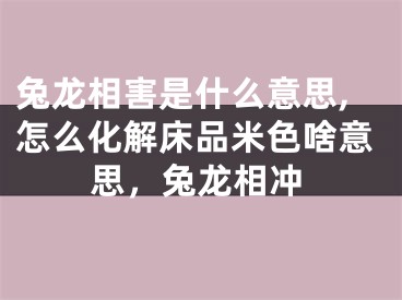 兔龙相害是什么意思,怎么化解床品米色啥意思，兔龙相冲