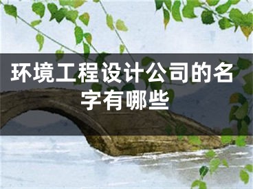 环境工程设计公司的名字有哪些