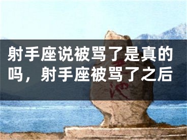 射手座说被骂了是真的吗，射手座被骂了之后