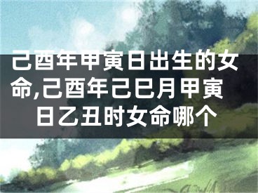 己酉年甲寅日出生的女命,己酉年己巳月甲寅日乙丑时女命哪个