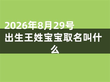 2026年8月29号出生王姓宝宝取名叫什么