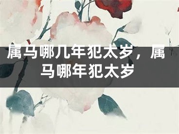 属马哪几年犯太岁，属马哪年犯太岁