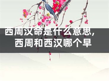 西周汉命是什么意思,西周和西汉哪个早