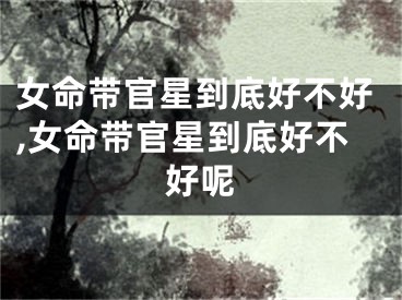 女命带官星到底好不好,女命带官星到底好不好呢