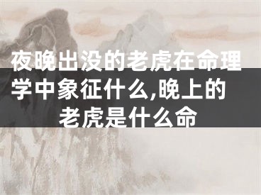 夜晚出没的老虎在命理学中象征什么,晚上的老虎是什么命
