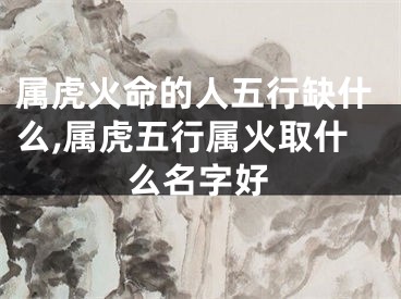 属虎火命的人五行缺什么,属虎五行属火取什么名字好