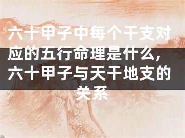 六十甲子中每个干支对应的五行命理是什么,六十甲子与天干地支的关系