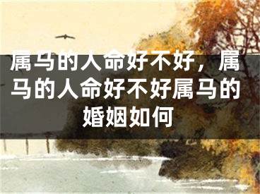 属马的人命好不好，属马的人命好不好属马的婚姻如何