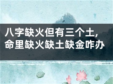 八字缺火但有三个土,命里缺火缺土缺金咋办