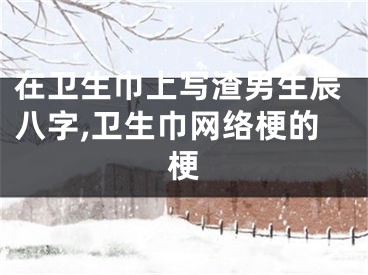 在卫生巾上写渣男生辰八字,卫生巾网络梗的梗