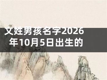 文姓男孩名字2026年10月5日出生的