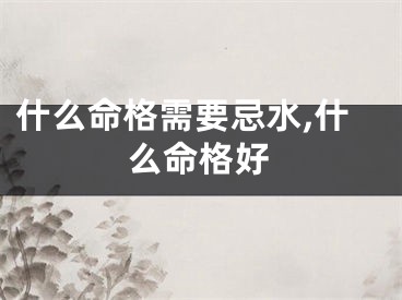 什么命格需要忌水,什么命格好