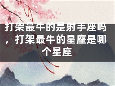 打架最牛的是射手座吗，打架最牛的星座是哪个星座