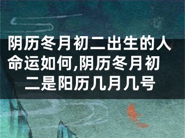 阴历冬月初二出生的人命运如何,阴历冬月初二是阳历几月几号