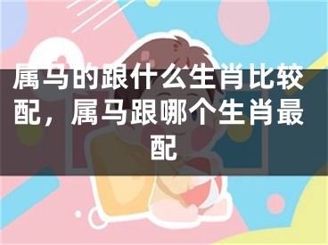 属马的跟什么生肖比较配，属马跟哪个生肖最配